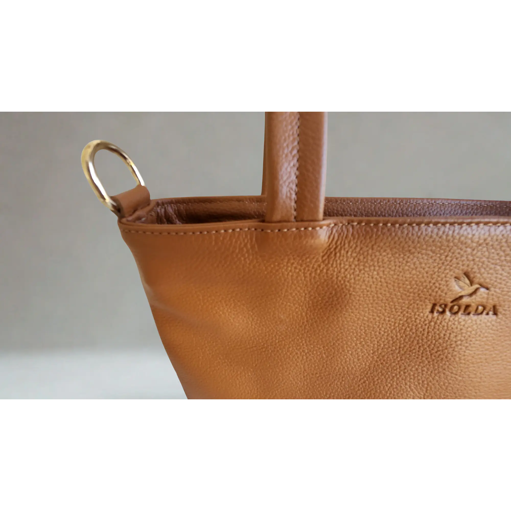 Tote Colibrí - Caramelo Cuero LWG - Hecho a mano 3