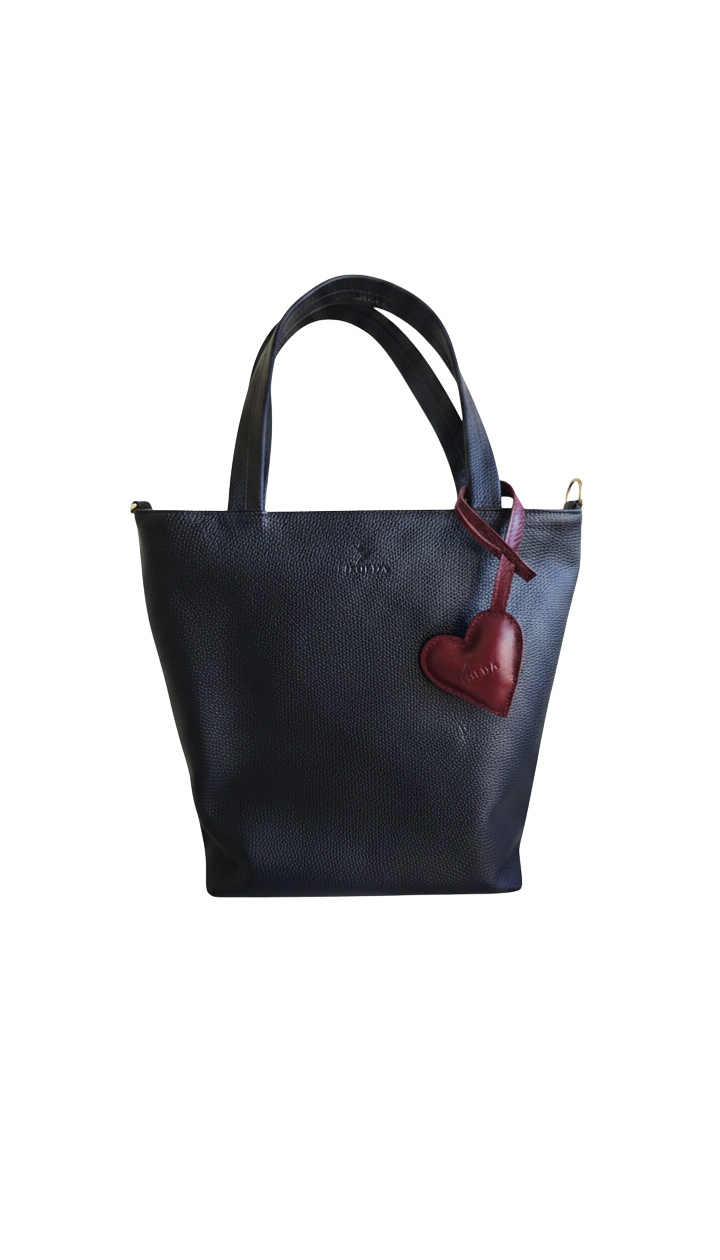 Tote Colibrí - Color Negro - Cuero LWG - Hecho a mano 3