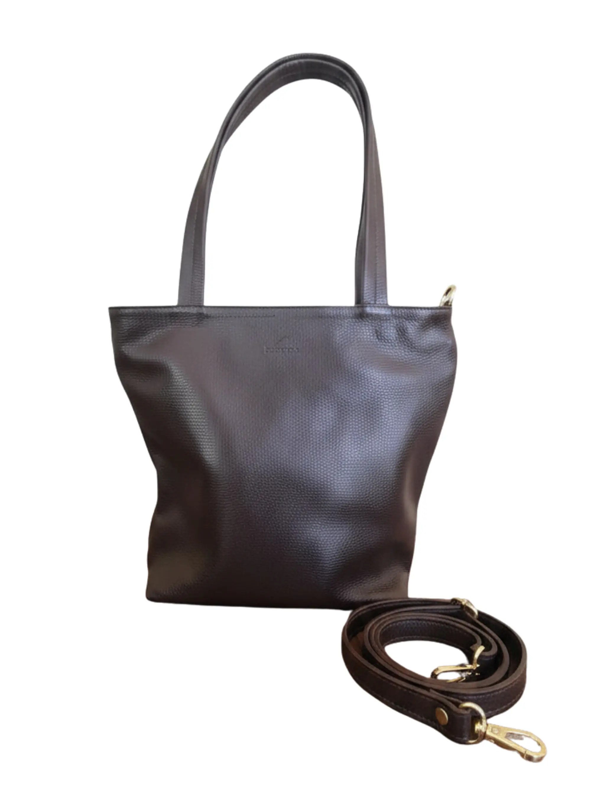 Tote Colibrí Chocolate - Cuero LWG - Hecho a mano  2