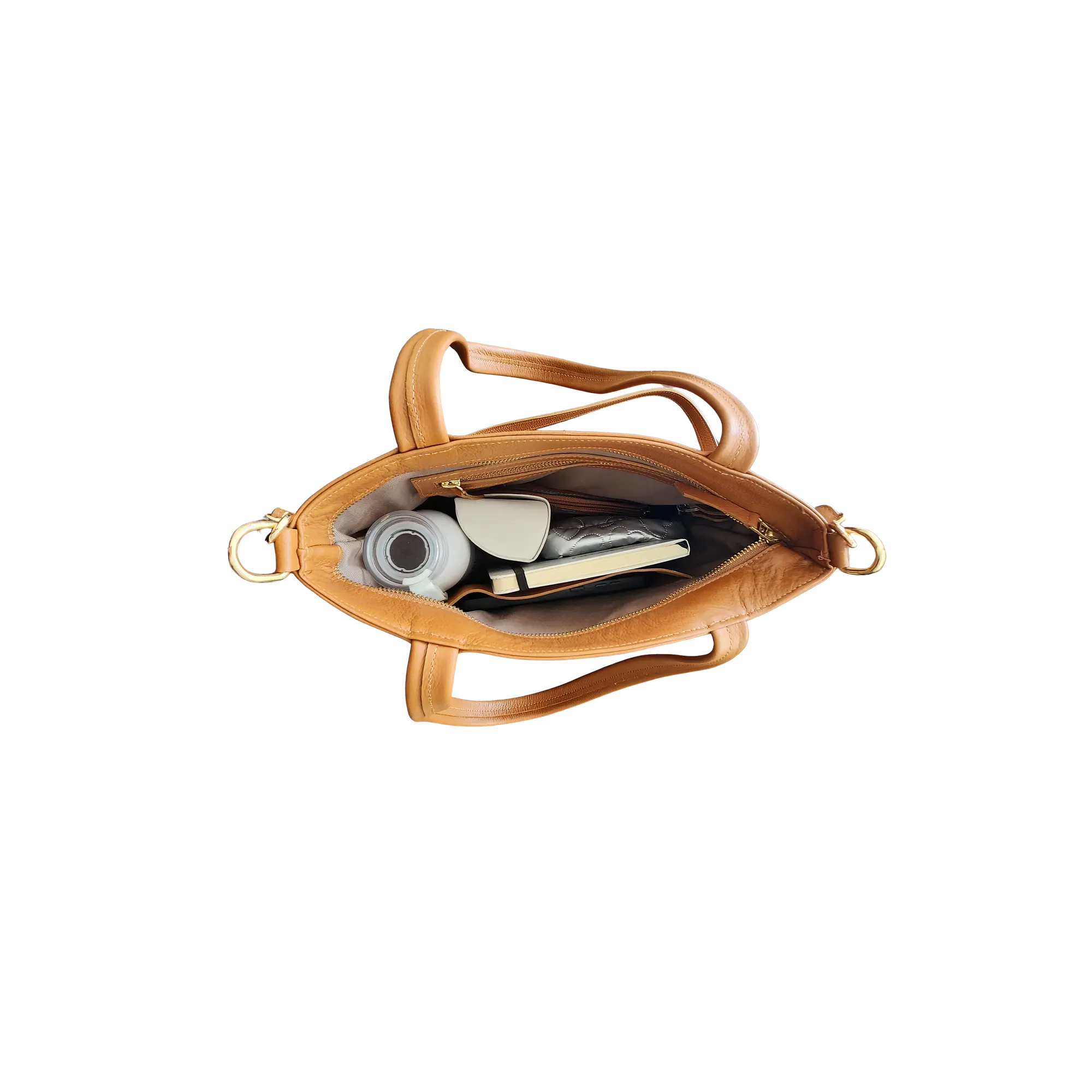 Tote Colibrí - Caramelo Cuero LWG - Hecho a mano 4