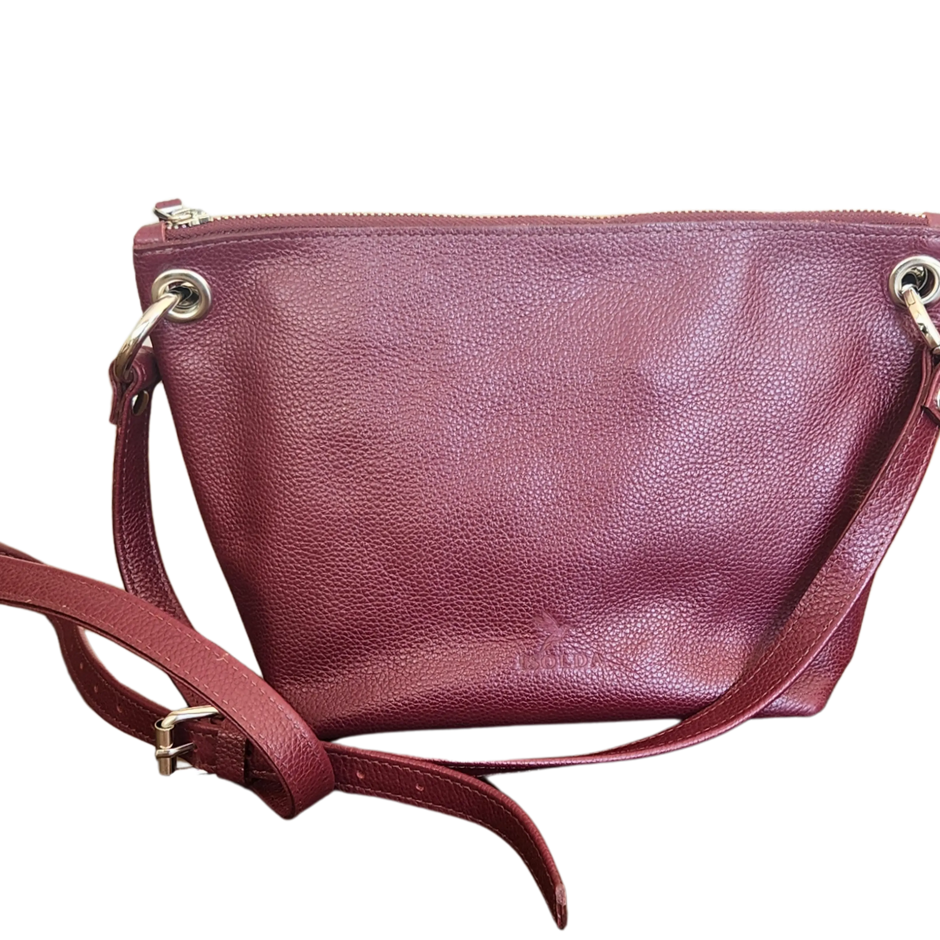 Cartera Isolda Burdeo - Cuero LWG - Hecho a mano 1