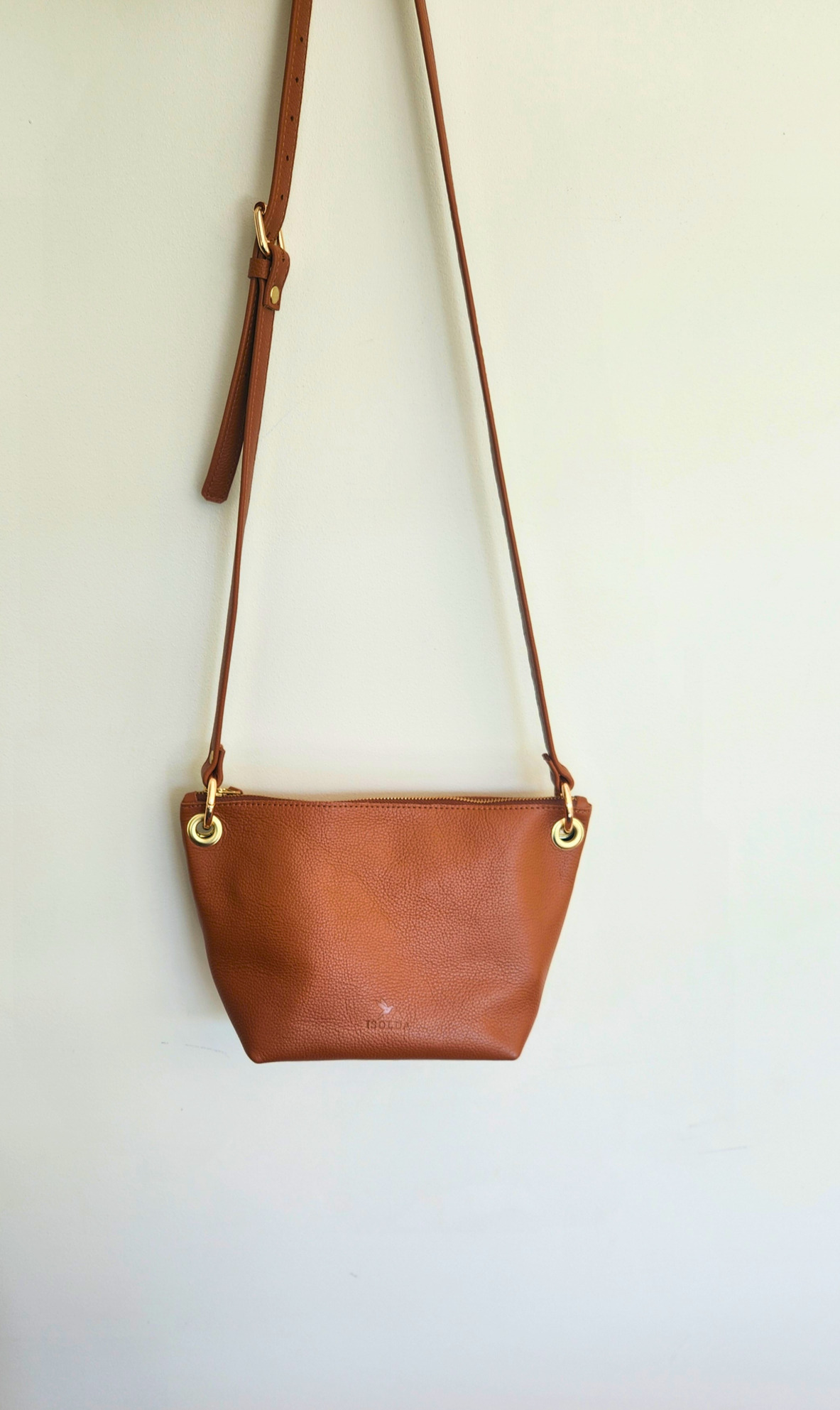 Cartera Colibrí  - Color Caramelo - Cuero LWG - Hecho a mano 4