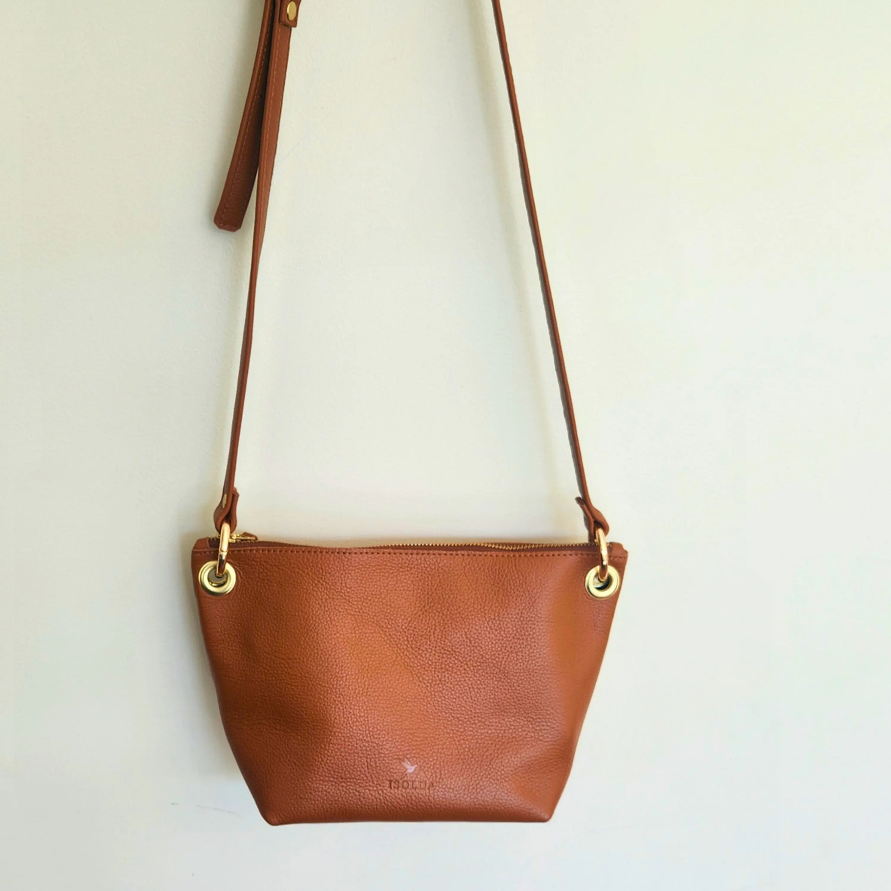 Cartera Isolda Caramelo - Cuero LWG - Hecho a mano 3