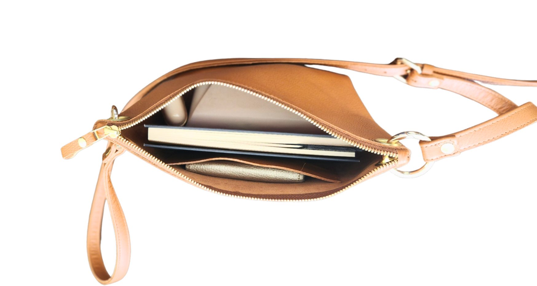 Cartera Colibrí  - Color Caramelo - Cuero LWG - Hecho a mano 6