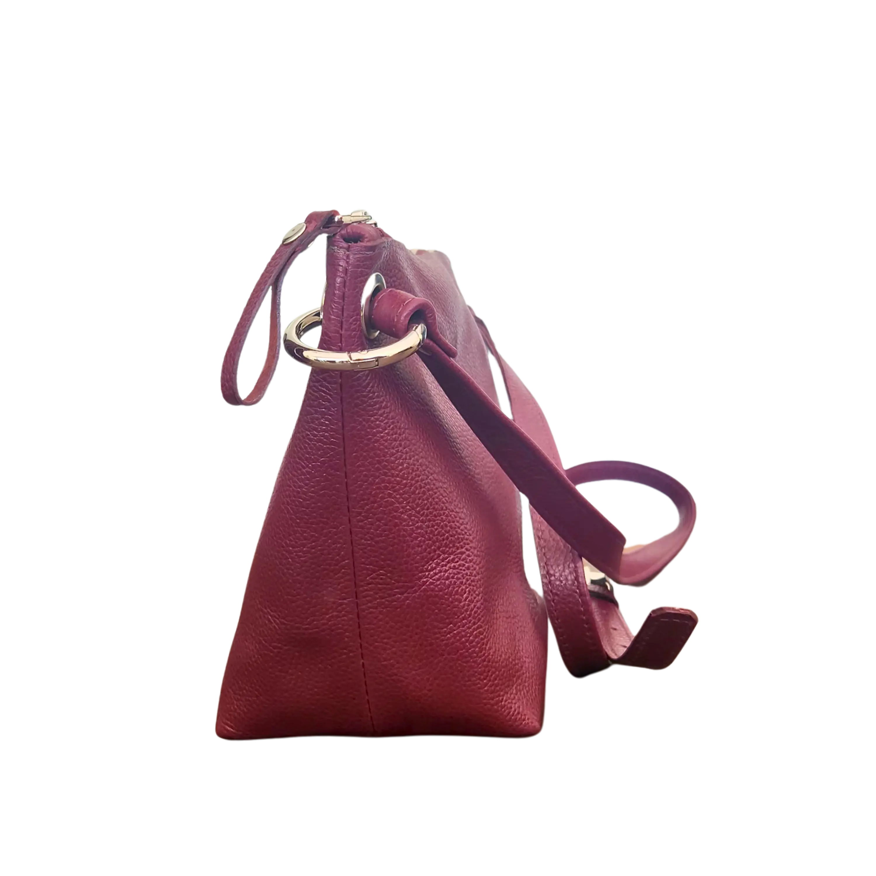 Cartera Isolda Burdeo - Cuero LWG - Hecho a mano 2