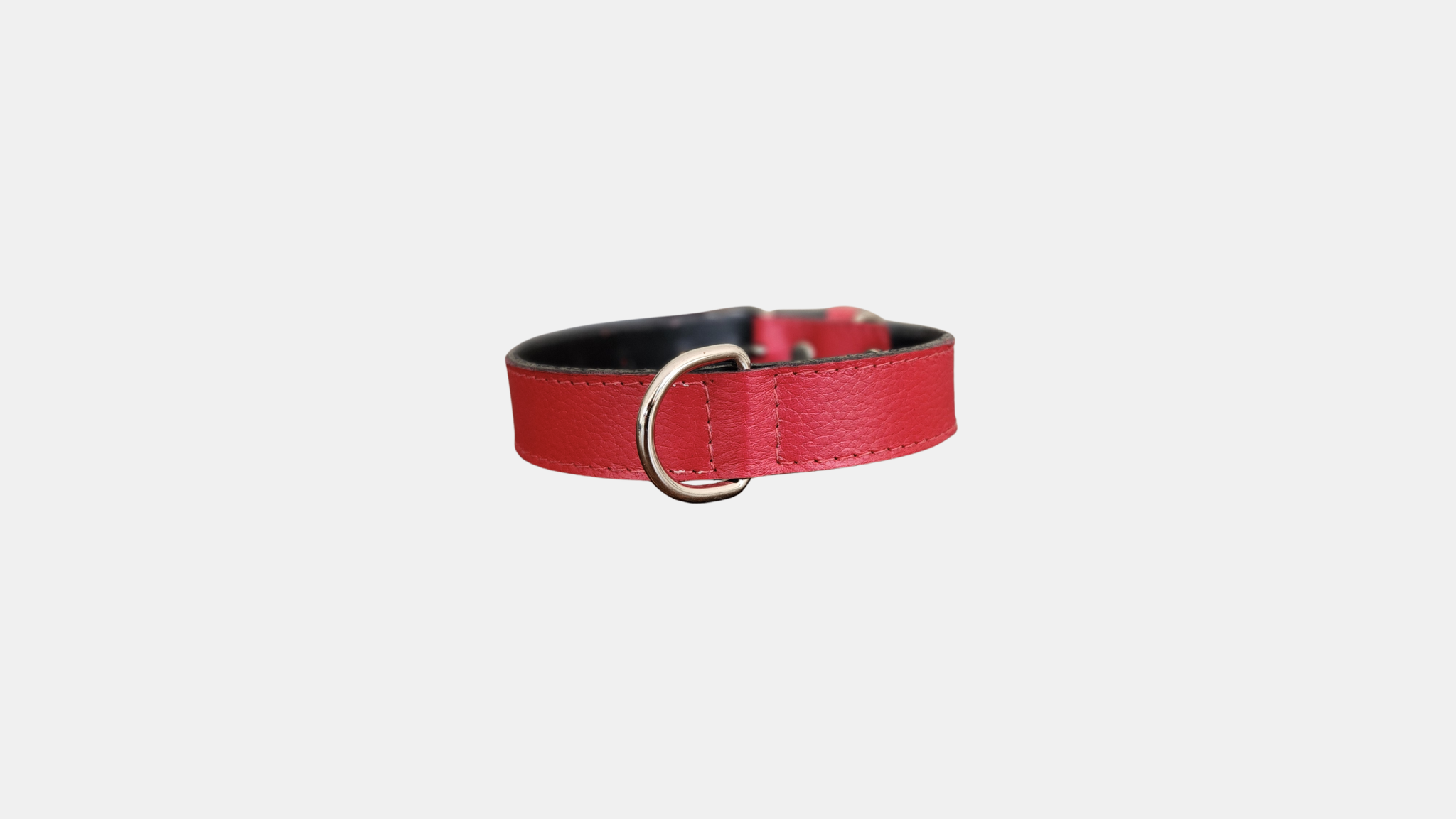Collar Mascotas Blu - Color Rojo -Cuero LWG - Hecho a mano 2
