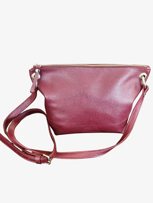 Cartera Colibrí Burdeo - Cuero LWG - Hecho a mano