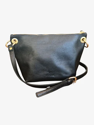 Cartera Colibrí Negra - Cuero LWG - Hecho a mano