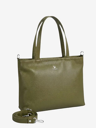 Cartera Atacama Verde - Cuero LWG - Hecho a mano 