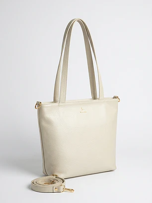 Tote Colibrí - Color Marfil - Cuero LWG - Hecho a mano