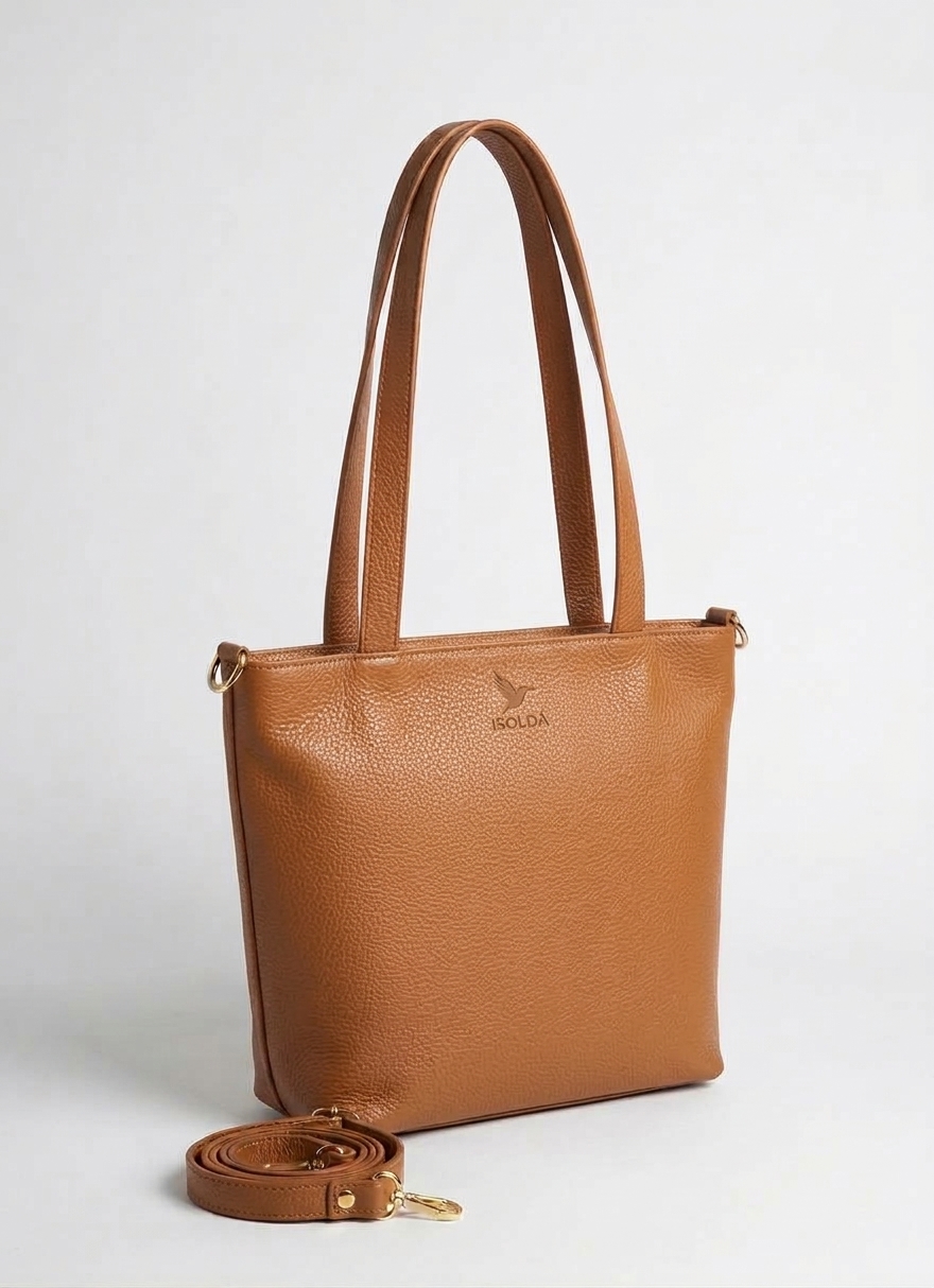 Tote Colibrí  - Color Caramelo - Cuero LWG - Hecho a mano 1