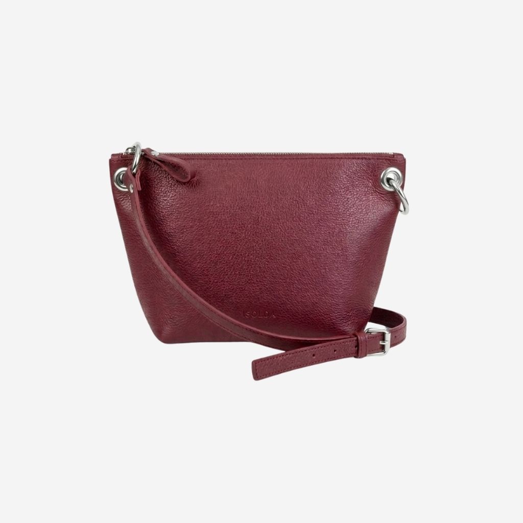 Cartera Colibrí  - Color Burdeo - Cuero LWG - Hecho a mano 1