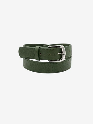 Cinturón Verde Musgo Isolda - Color Hebilla Plata - Cuero LWG - Hecho a mano
