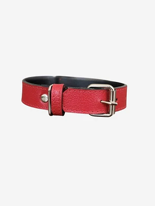 Collar Mascotas Blu - Color Rojo -Cuero LWG - Hecho a mano