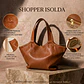 Shopper Isolda - Color Caramelo - Cuero LWG - Hecho a mano - Miniatura 3