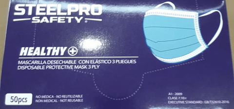 MASCARILLA 3 PLIEGUES STEELPRO (50 UN)