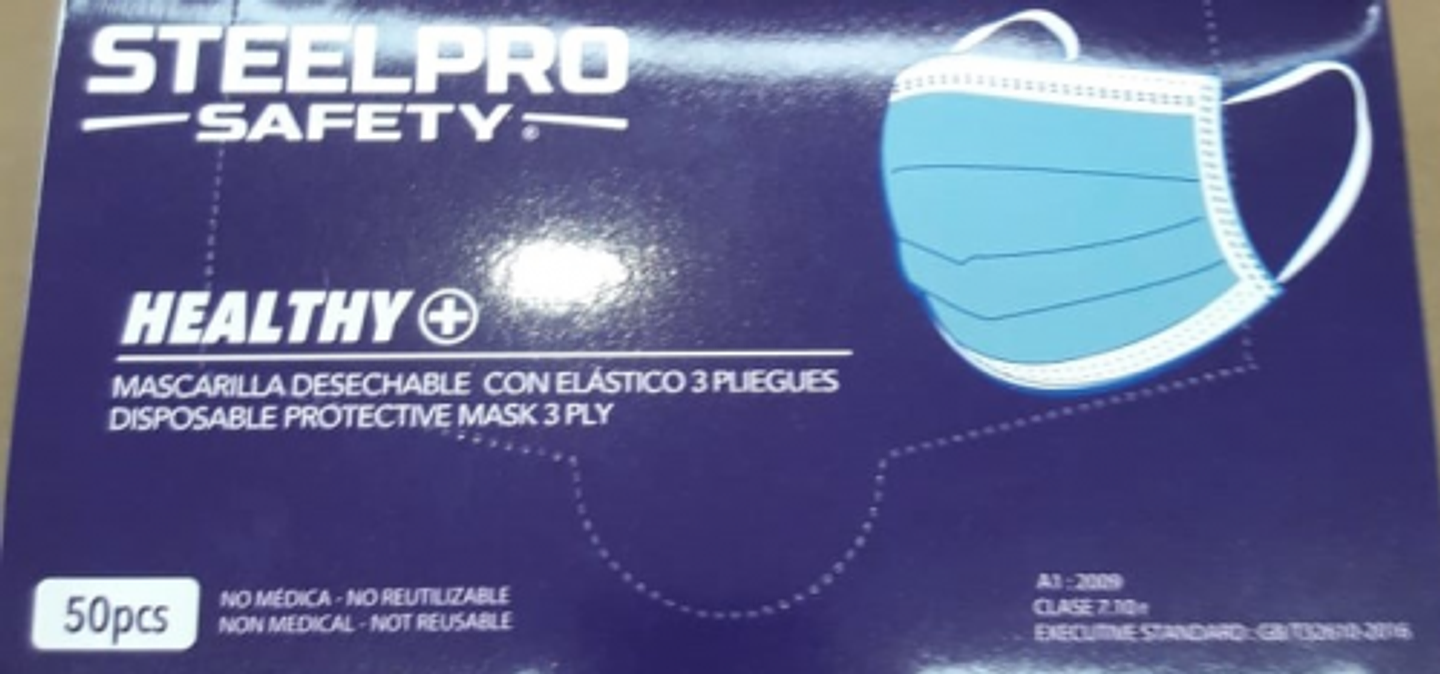 MASCARILLA 3 PLIEGUES STEELPRO (50 UN) 2