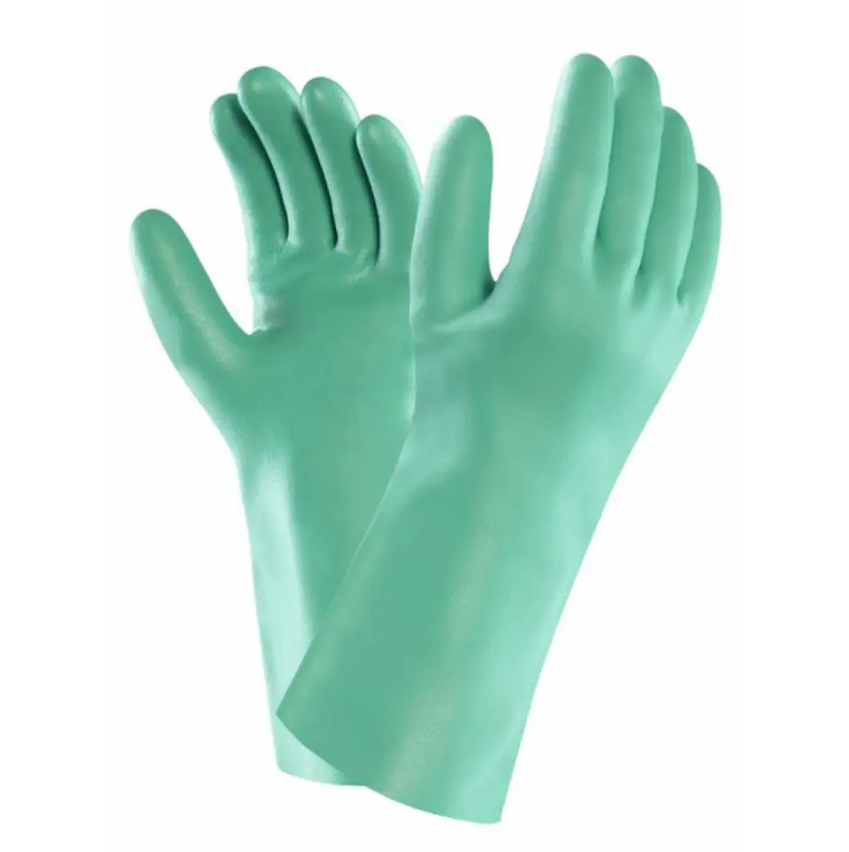 Guante nitrilo verde flocado (13 pulgadas ) 1