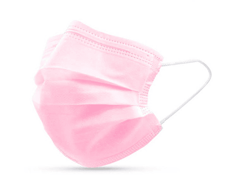 Mascarilla 3 pliegues rosada (50 UN) 