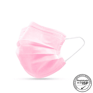 Mascarilla 3 pliegues rosada (50 UN) 