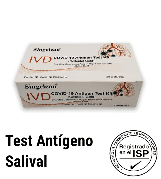 Test rápido antígeno salival - Caja 20 Kit