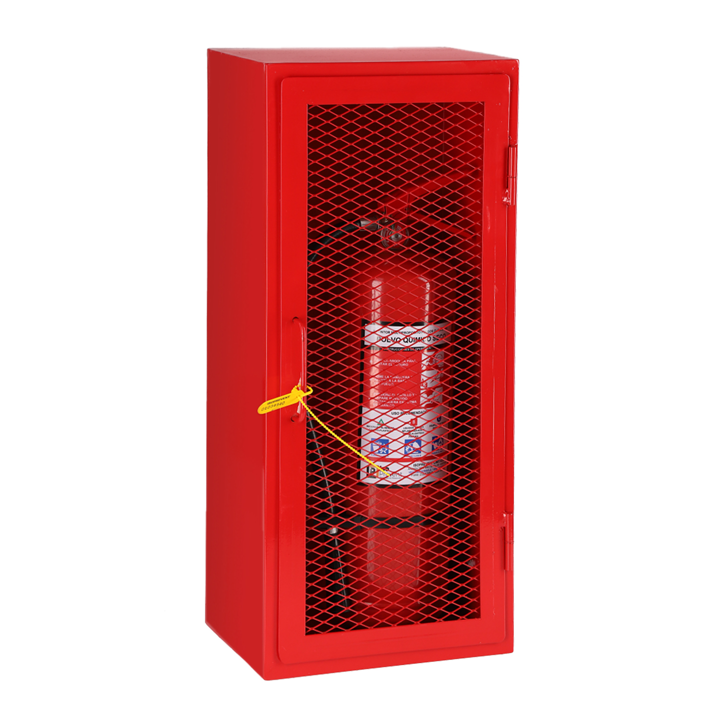 Gabinete metálico puerta malla, extintor 10 Kilos 2