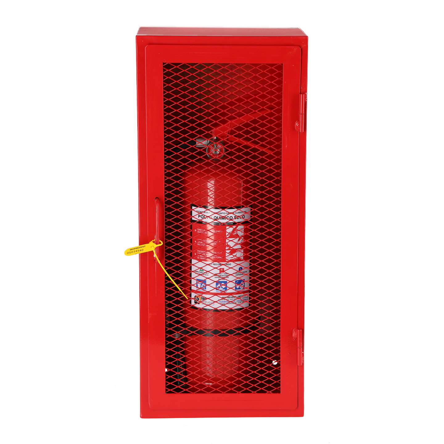 Gabinete metálico puerta malla, extintor 10 Kilos 3