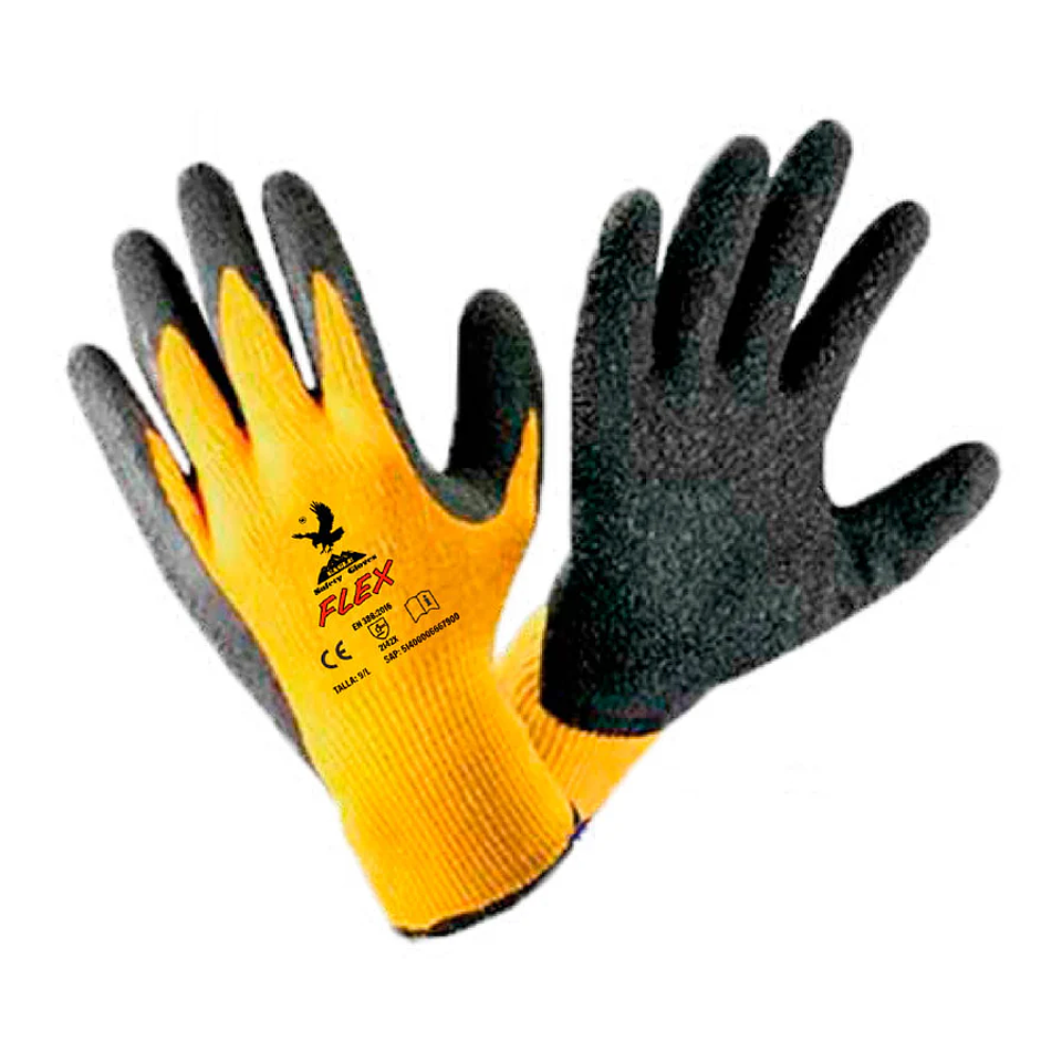 GUANTE DE SEGURIDAD EAGLE FLEX (AMARILLO-NEGRO) 1