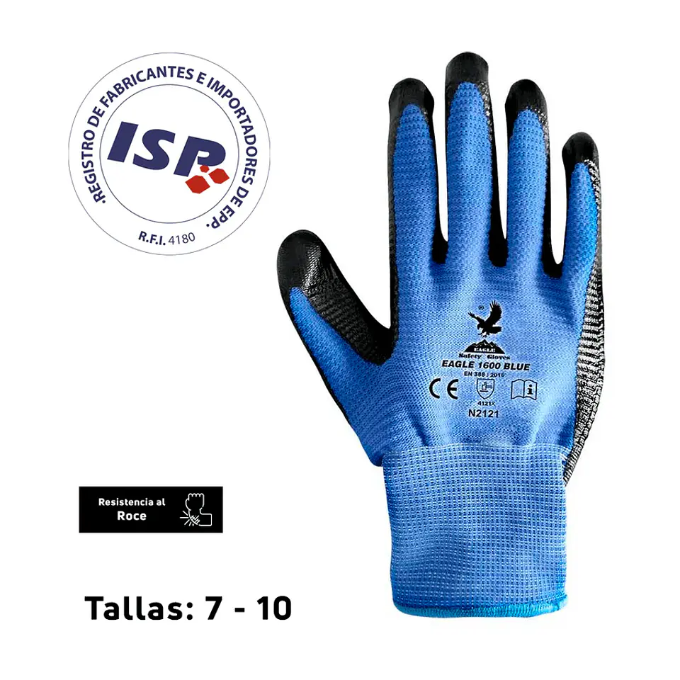GUANTE DE SEGURIDAD EAGLE 1600 AZUL 1