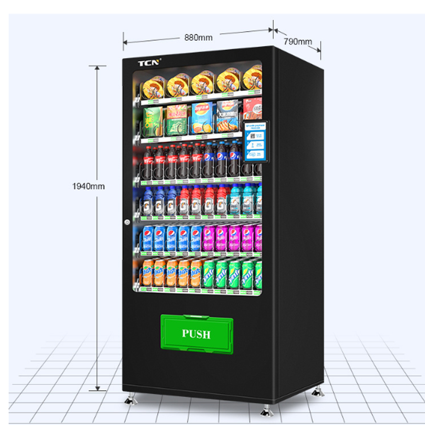 Máquina vending snacks y bebidas TCN-CSC-10N(V10) 4