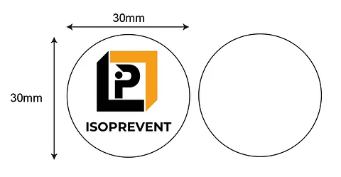 Etiqueta/Adhesivo NFC de 13.56MHz con Chip NFC 213, con Logotipo Isoprevent, Iso14443a