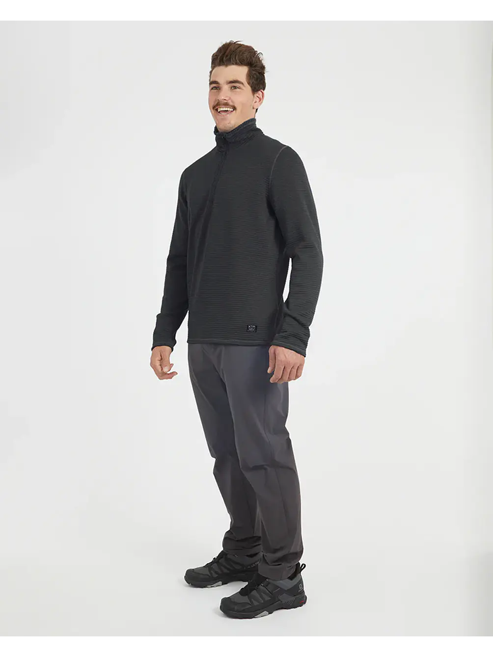 Polar Hombre Merino AEROGRID Fleece Pullover BLK XTM  1