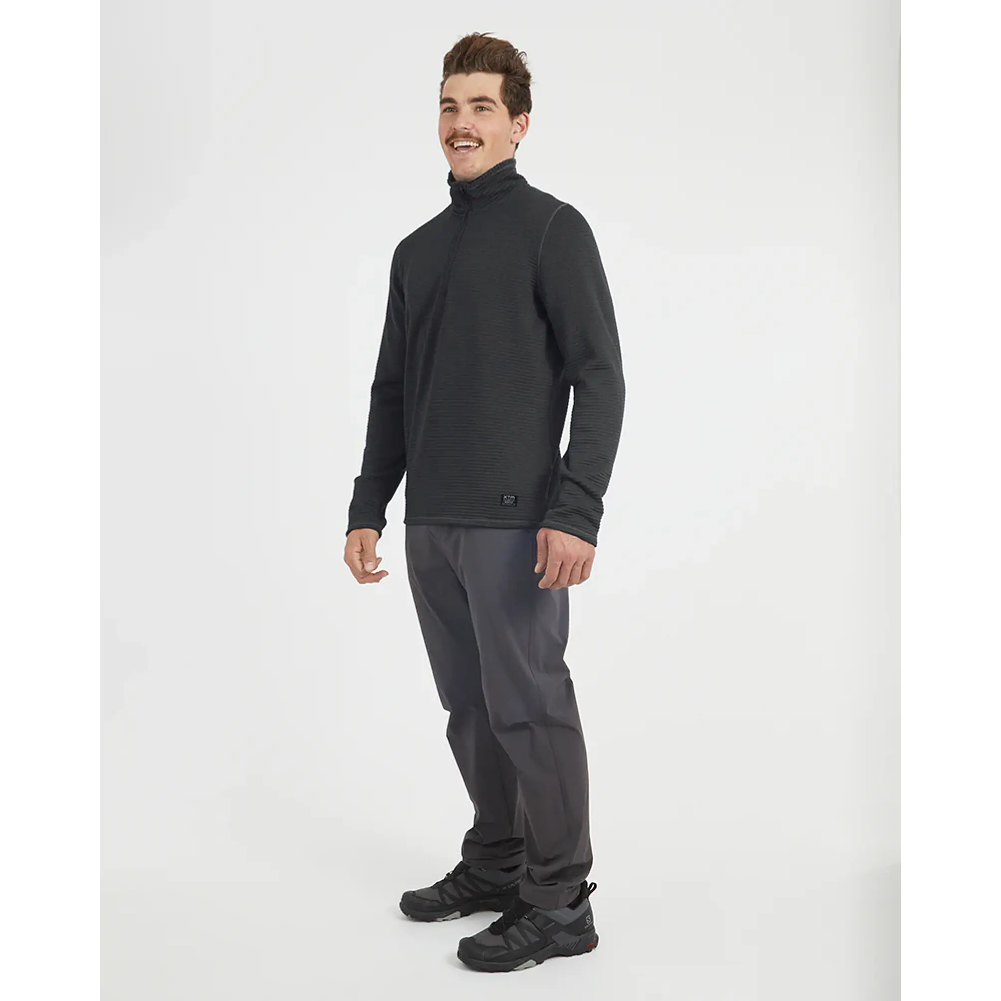 Polar Hombre Merino AEROGRID Fleece Pullover BLK XTM  1