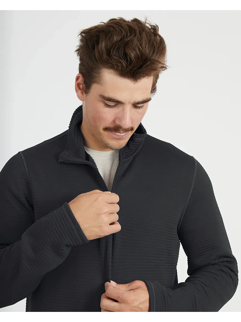 Polar Hombre Merino AEROGRID Fleece Pullover BLK XTM  7