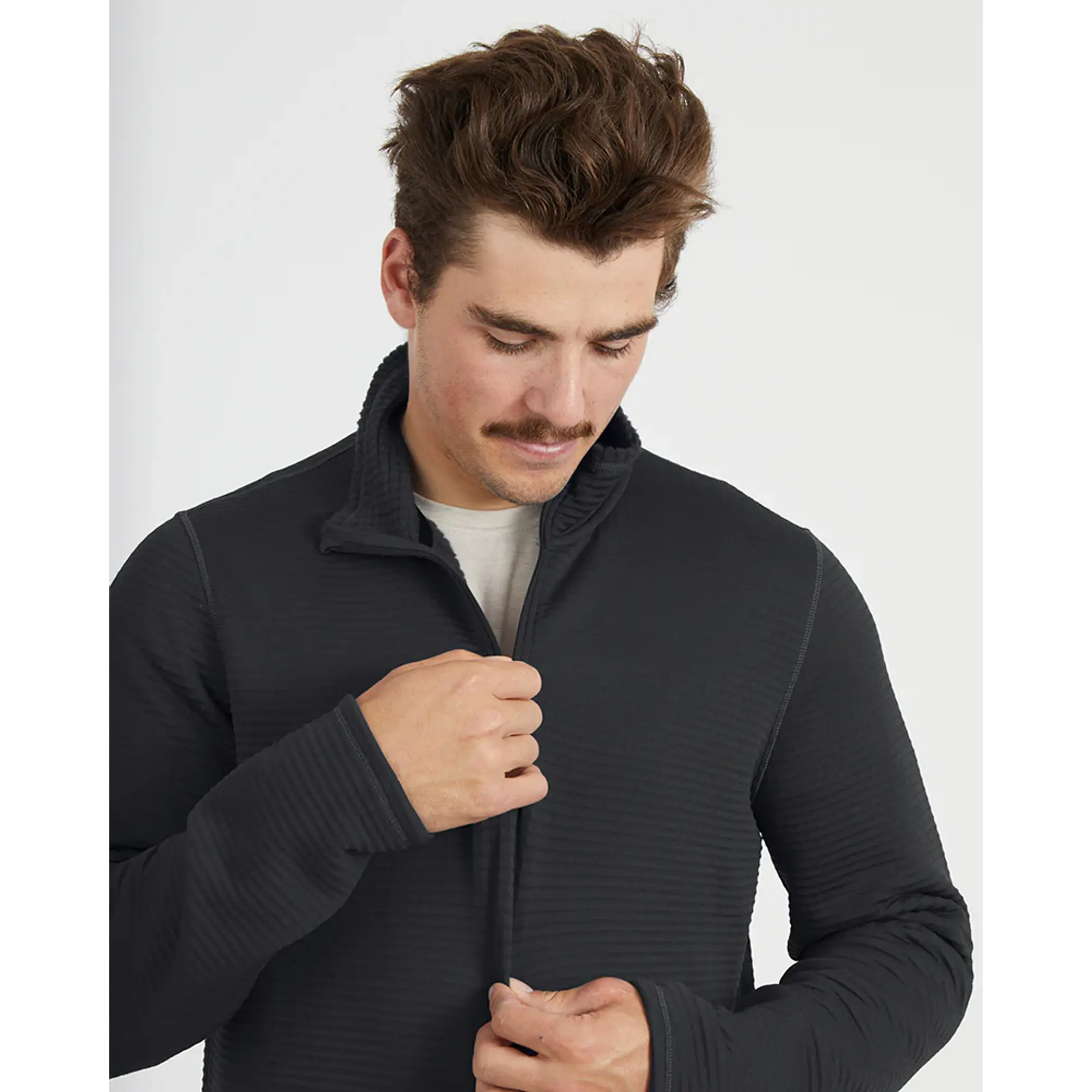 Polar Hombre Merino AEROGRID Fleece Pullover BLK XTM  7