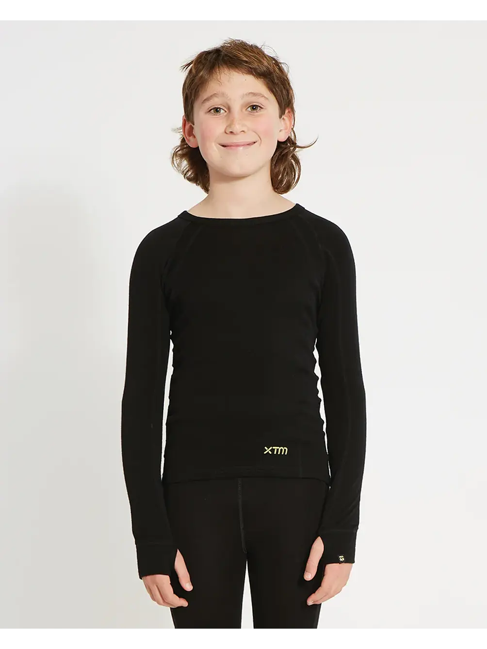 Polera Primera Capa Merino 230 Kids TOP BLK XTM 1