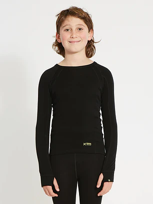 Polera Primera Capa Merino 230 Kids TOP BLK XTM