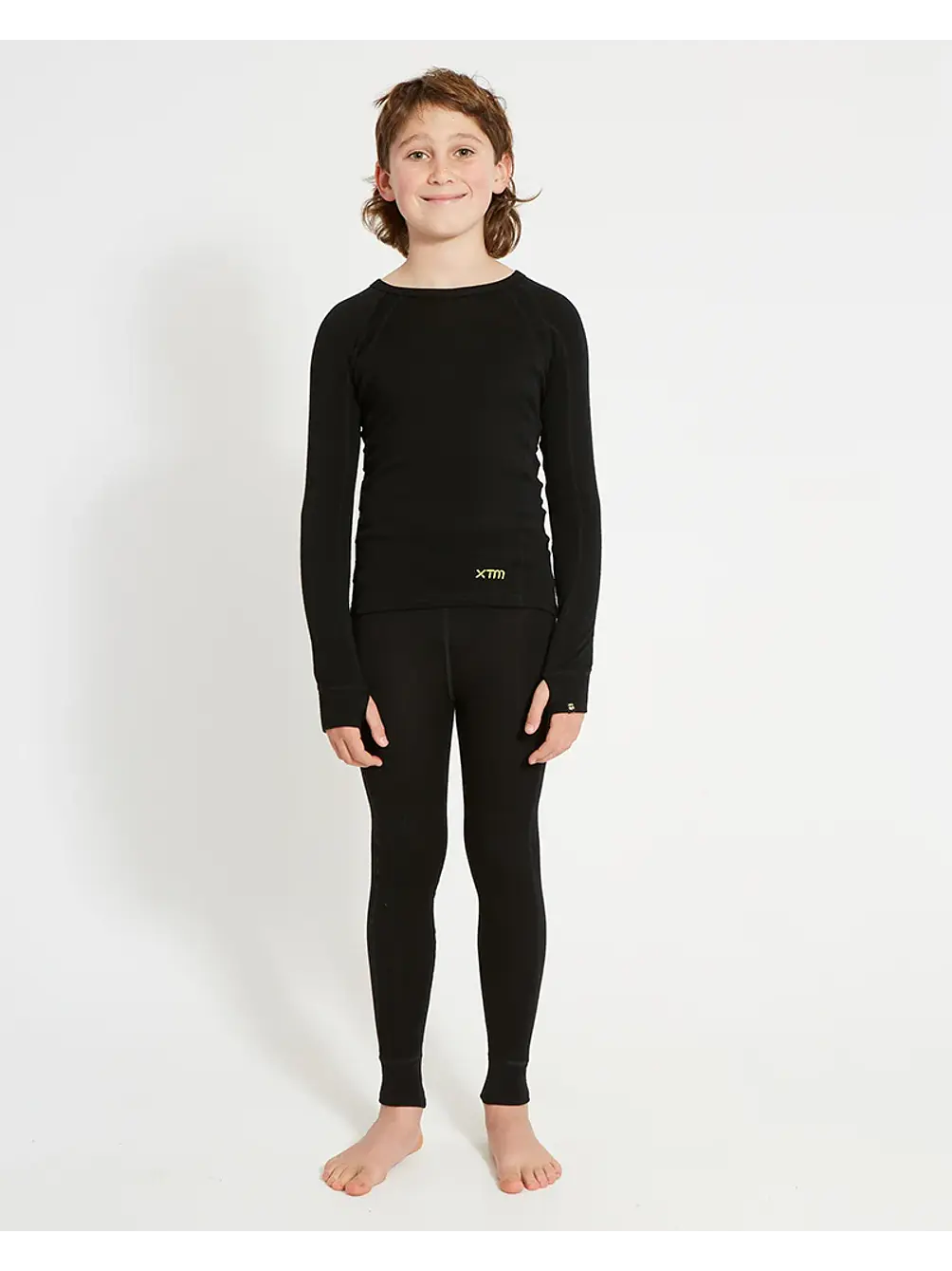 Polera Primera Capa Merino 230 Kids TOP BLK XTM 5