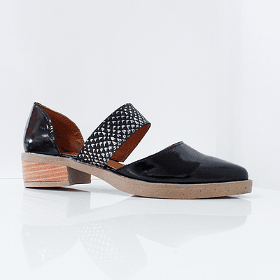 Zapato Cuero Kenya Black & Gray