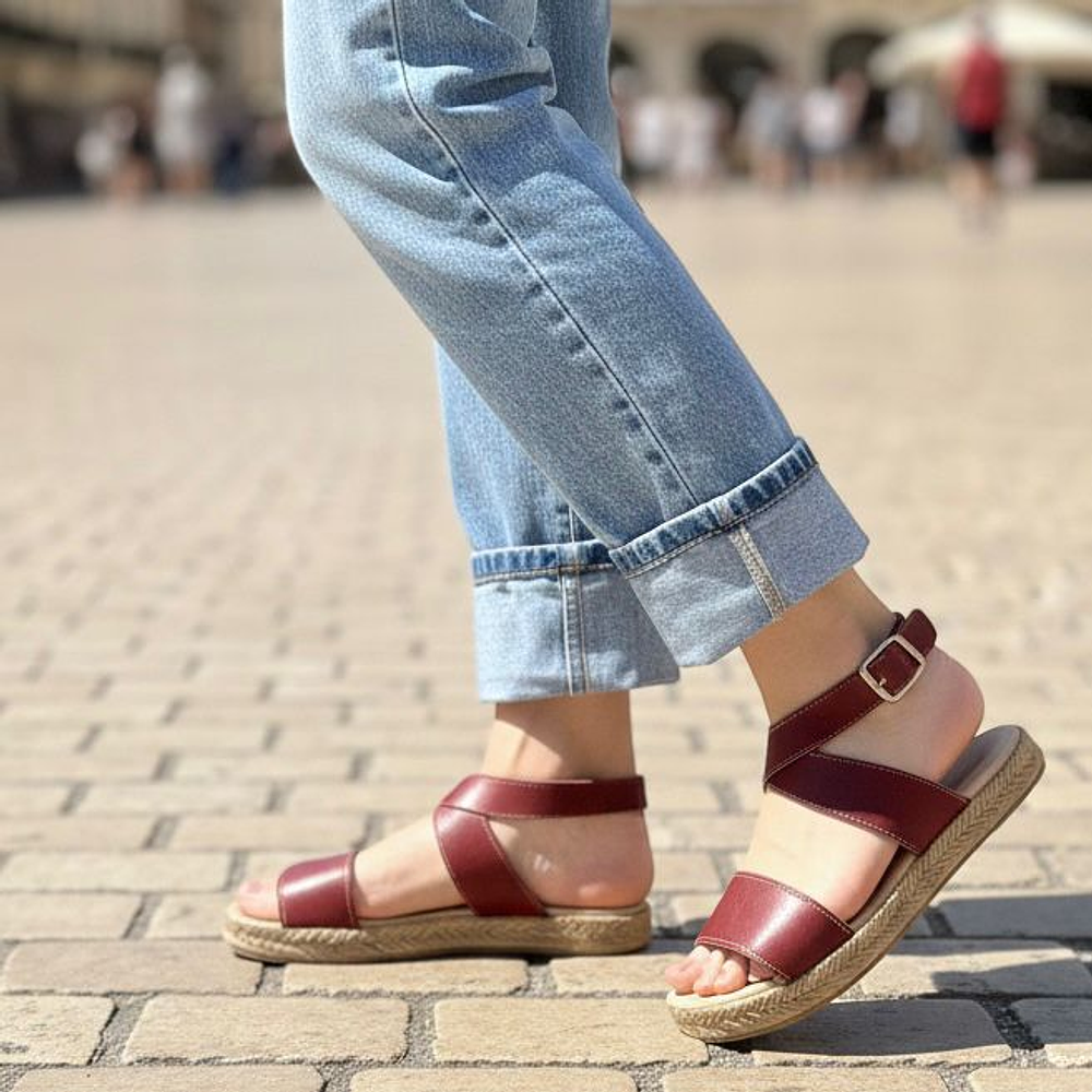 Chala Cruzada Guinda Hebilla