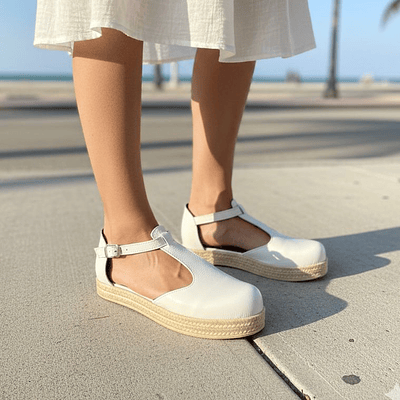 Sandalia Mallorca Blanco Charol 