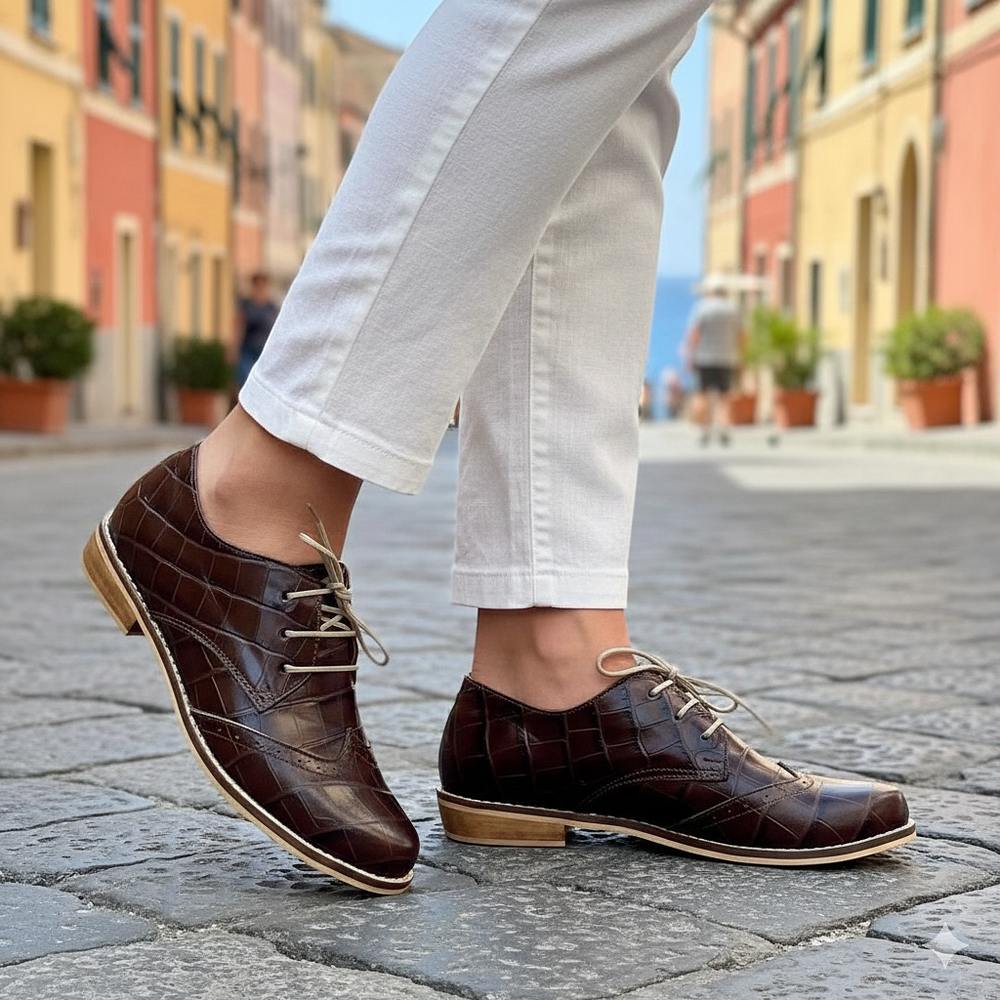 Zapato Oxford Cafe Texturizado