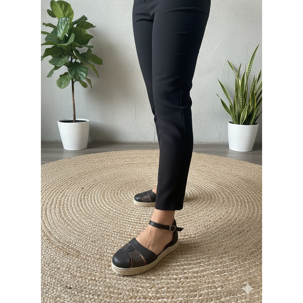 Bali negro peltre plataforma