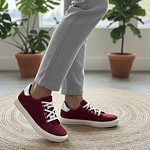 Zapatilla Cuero Burdeo reno