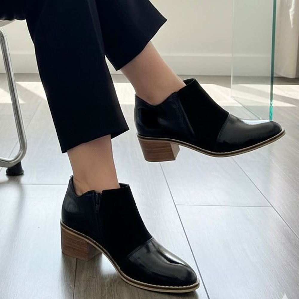 Campero Negro Charol y Gamuza