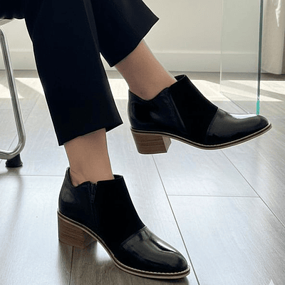 Campero Negro Charol y Gamuza