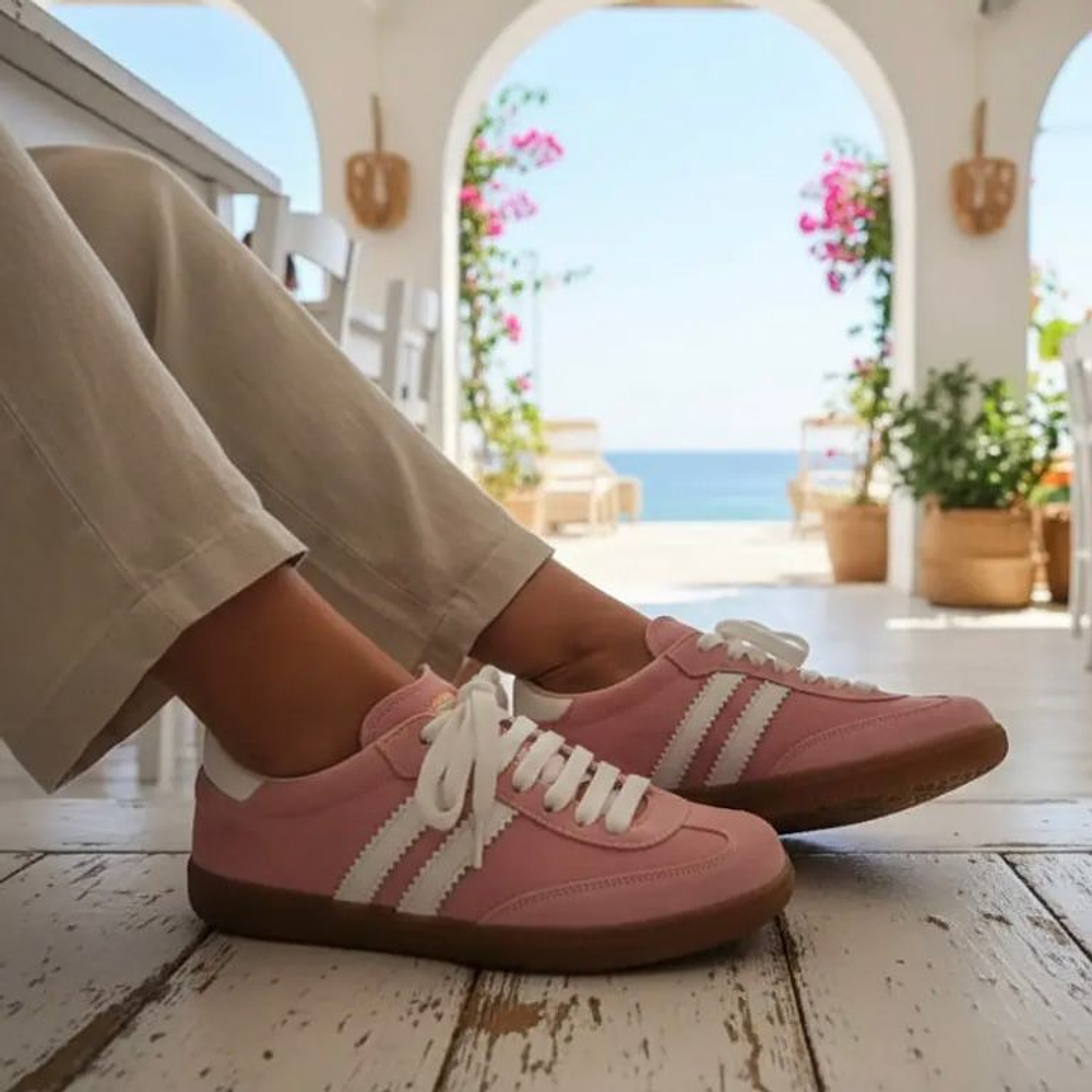 Zapatilla Ibiza rosada gamuza