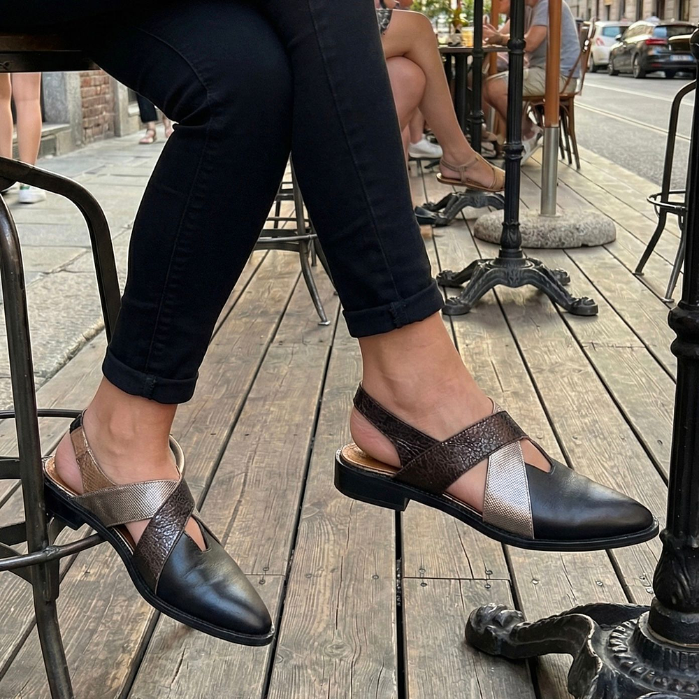 Sandalia Mykonos Negro Peltre