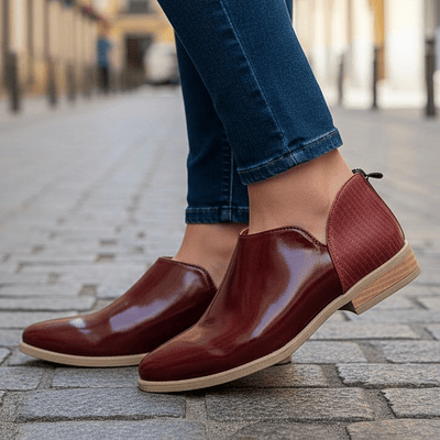 Zapato Pucon Guinda Charol Textura 