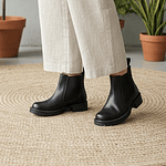 Botin Chelsea Bajo Negro Mate